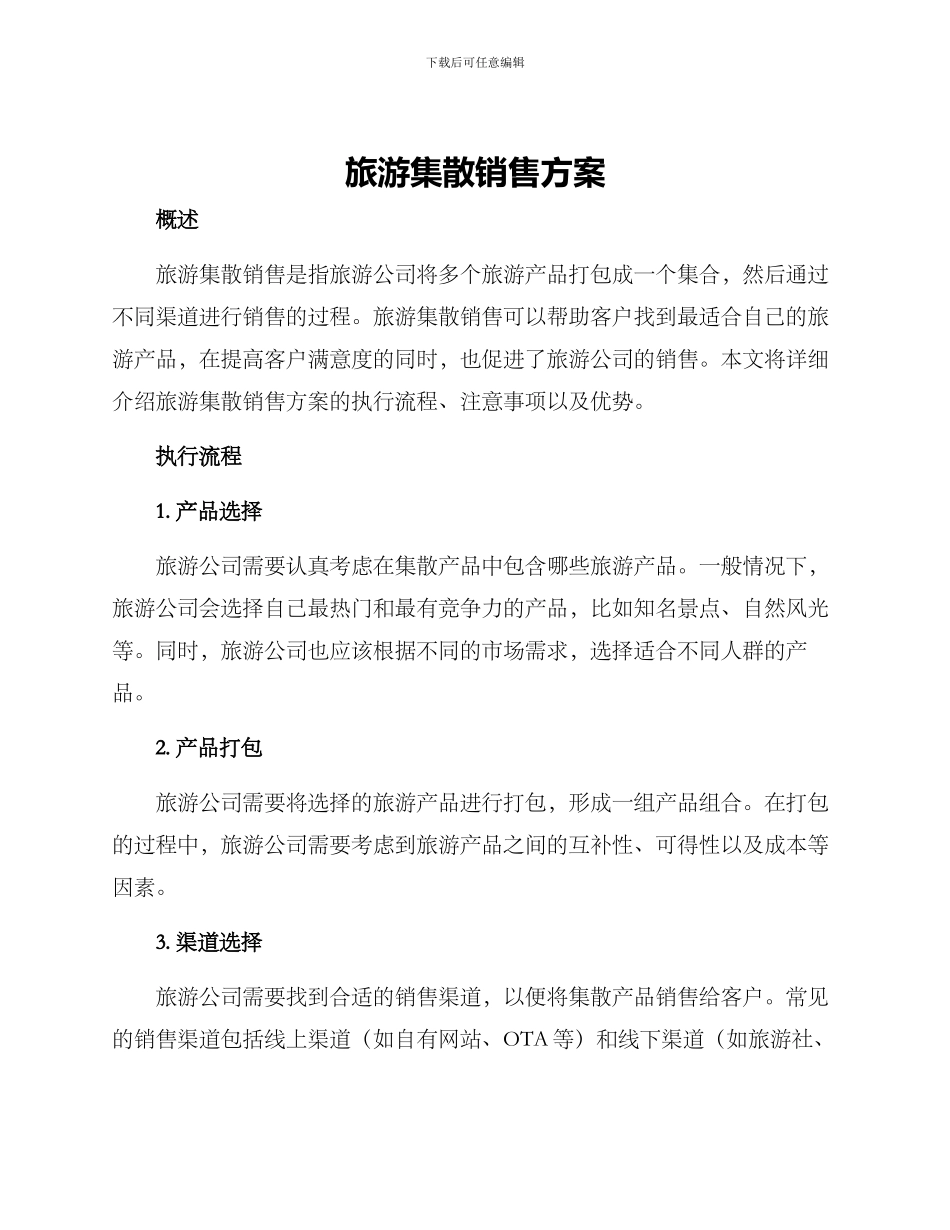 旅游集散销售方案_第1页