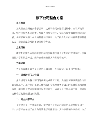 旗下公司整合方案