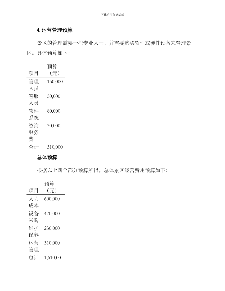 景区经营费用预算方案_第3页