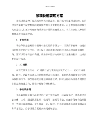 景观快速表现方案