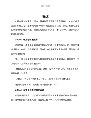 景观效果明显改善方案