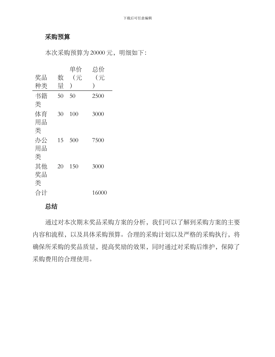 期末奖品采购方案_第3页