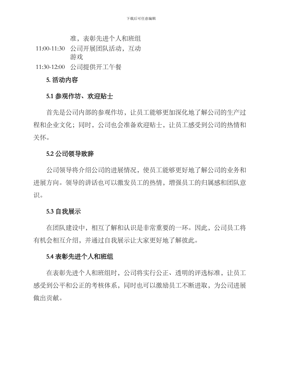 木门厂开工活动方案_第2页