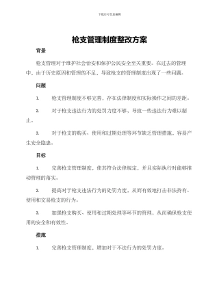 枪支管理制度整改方案