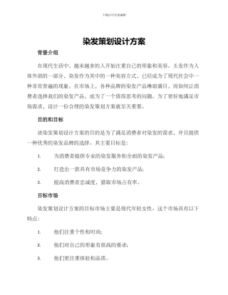染发策划设计方案