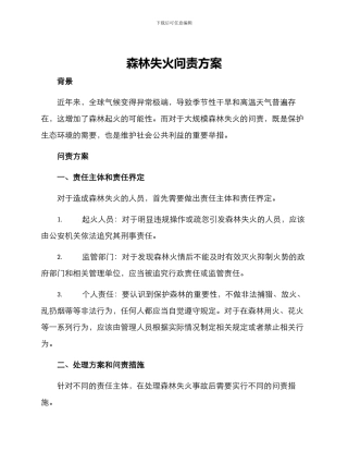 森林失火问责方案