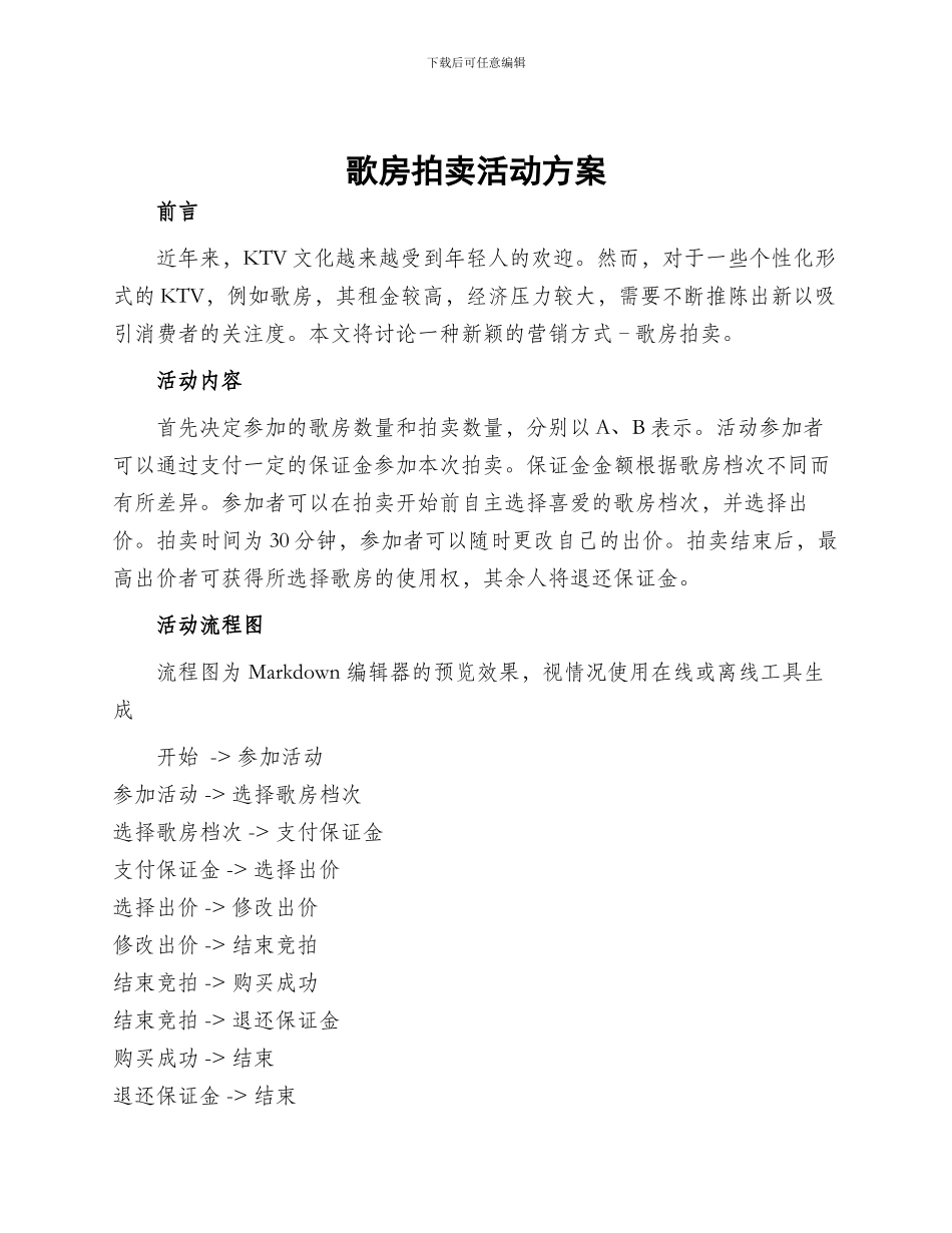 歌房拍卖活动方案_第1页