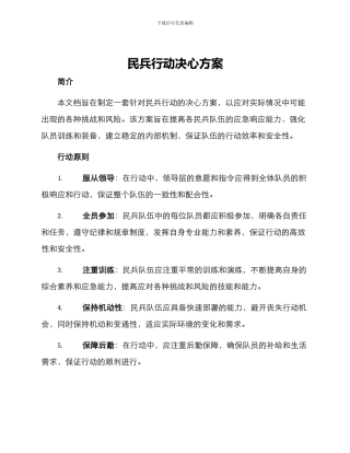 民兵行动决心方案