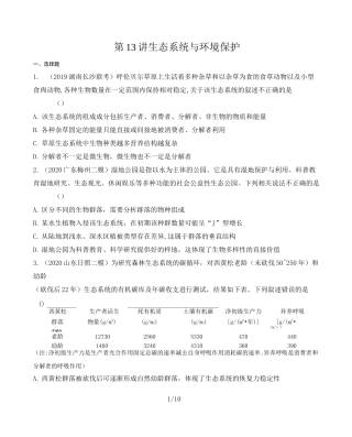 第13讲 生态系统与环境保护