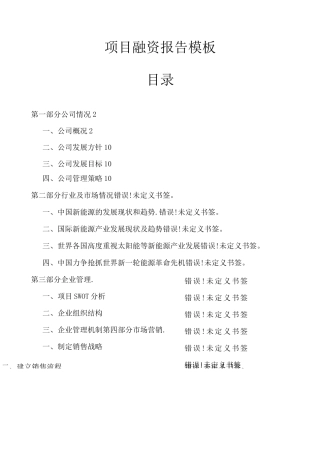 项目融资报告