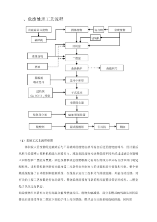完整word版,危废焚烧处理工艺及图片