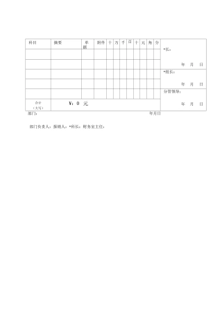 报销单据封面