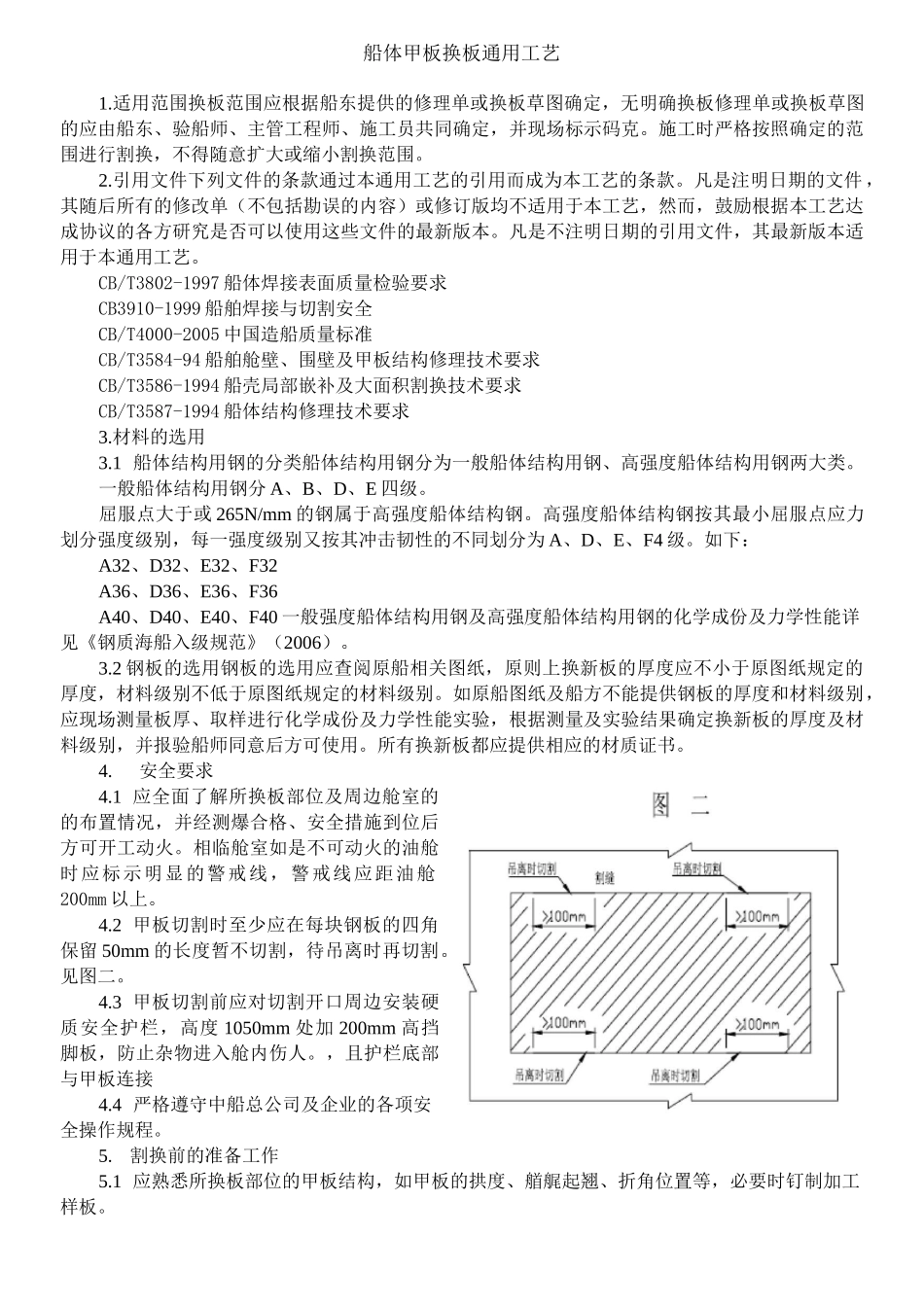 船体甲板换板通用工艺_第1页