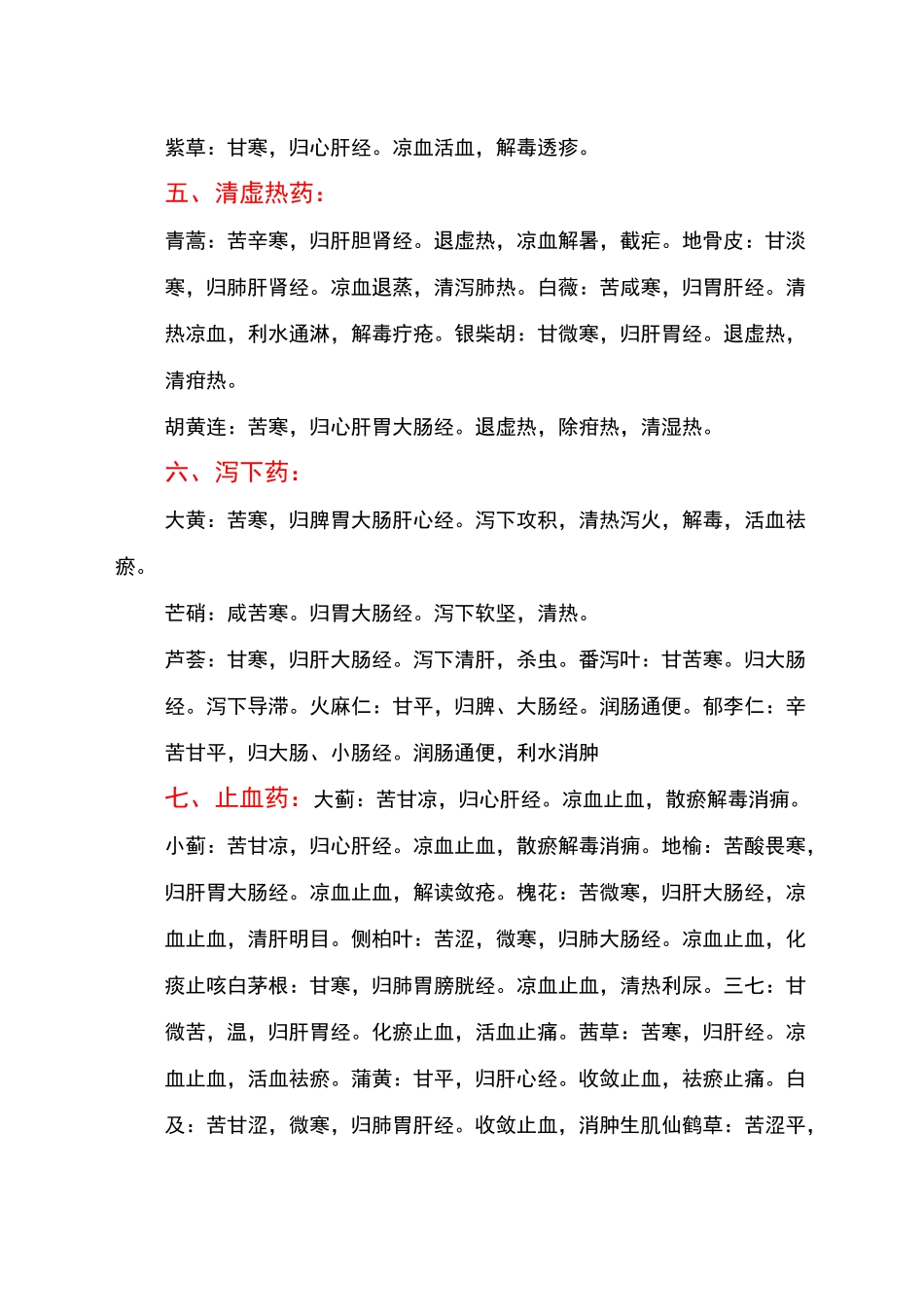 常用中药功效分类归经大全_第3页