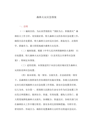 森林火灾应急预案