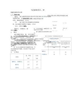 建筑用砂石材料质量标准