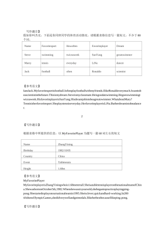 仁爱版八年级上册英语作文