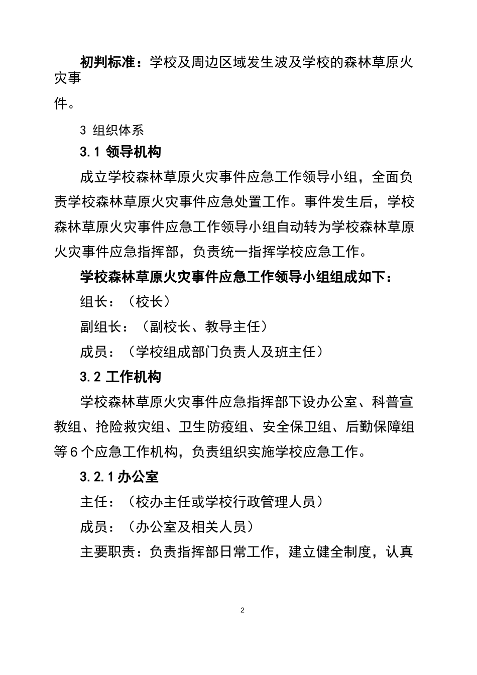 学校森林草原火灾事件应急预案_第2页