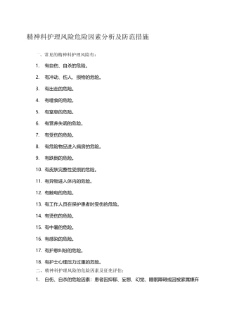 精神科风险防范措施