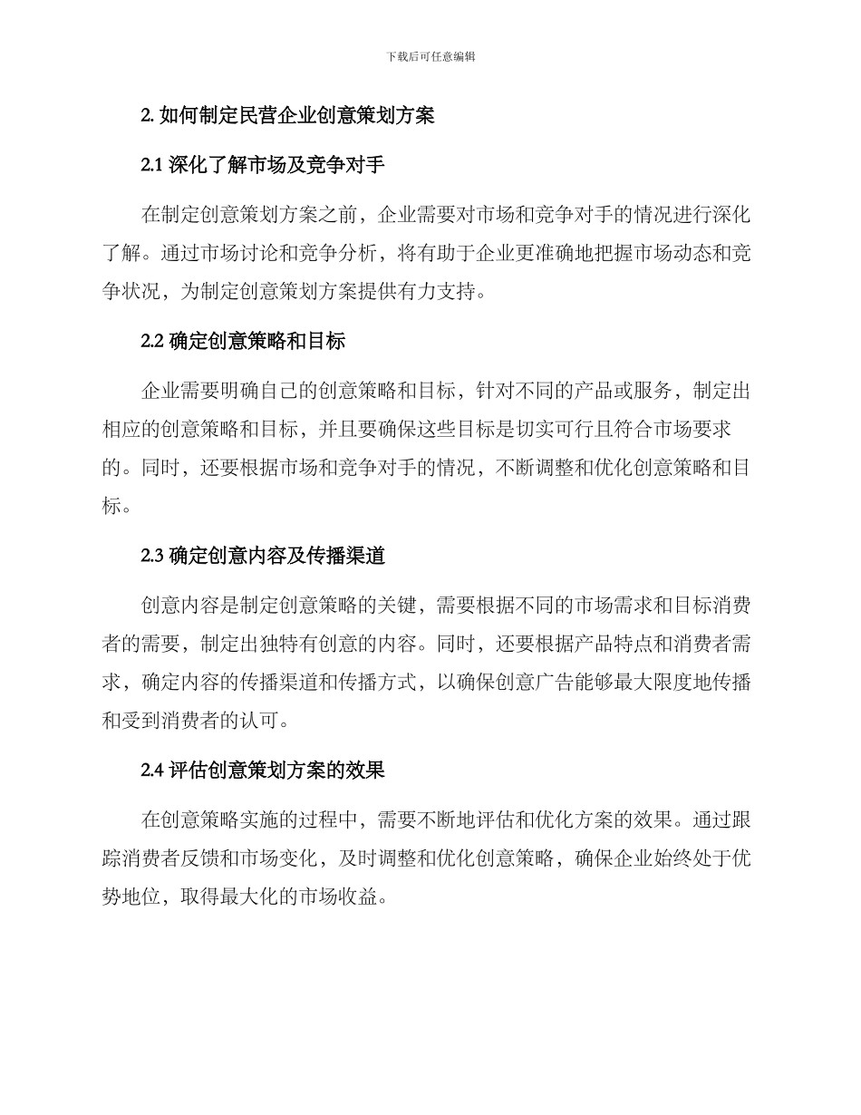 民营企业创意策划方案_第2页