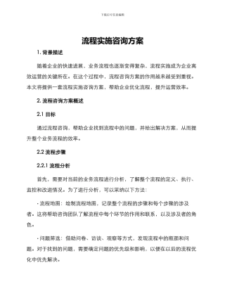 流程实施咨询方案