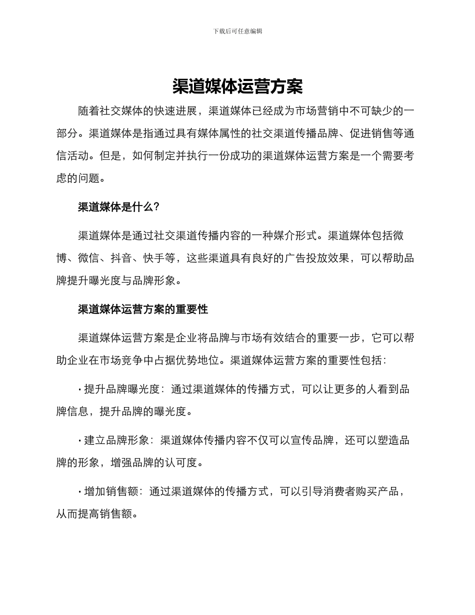 渠道媒体运营方案_第1页