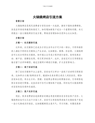 火锅烧烤店引流方案