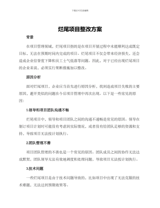 烂尾项目整改方案