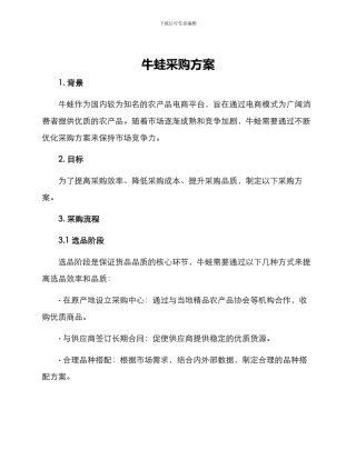 牛蛙采购方案