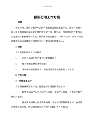 猎狐行动工作方案