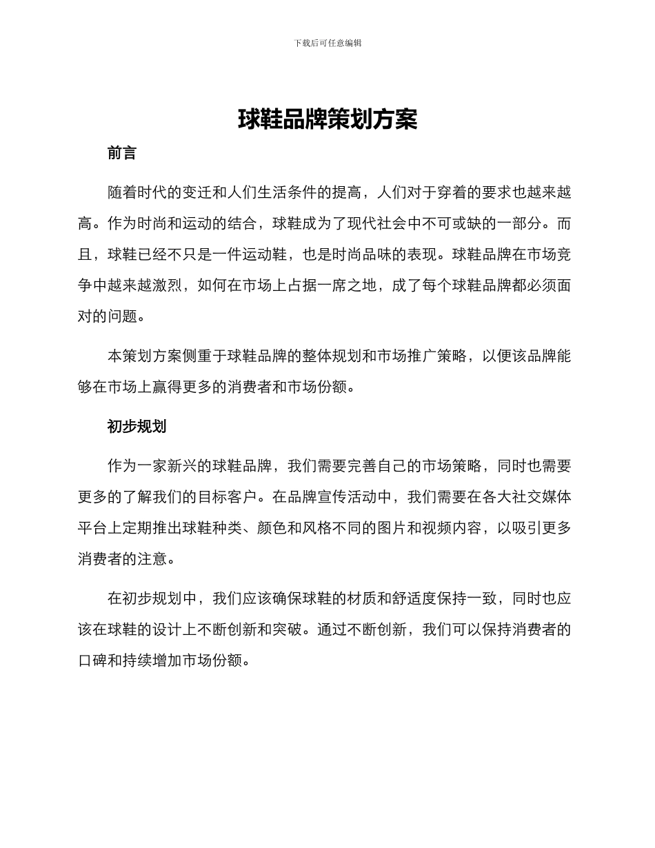 球鞋品牌策划方案_第1页