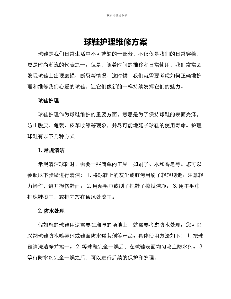 球鞋护理维修方案_第1页