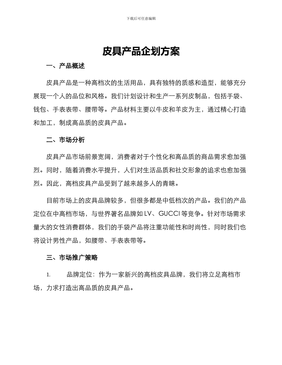 皮具产品企划方案_第1页