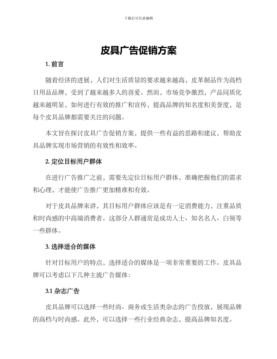 皮具广告促销方案_第1页
