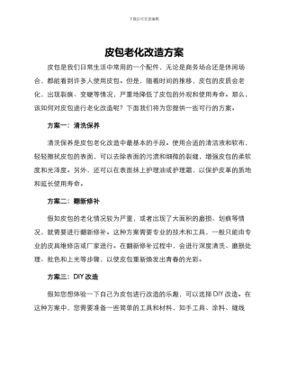 皮包老化改造方案