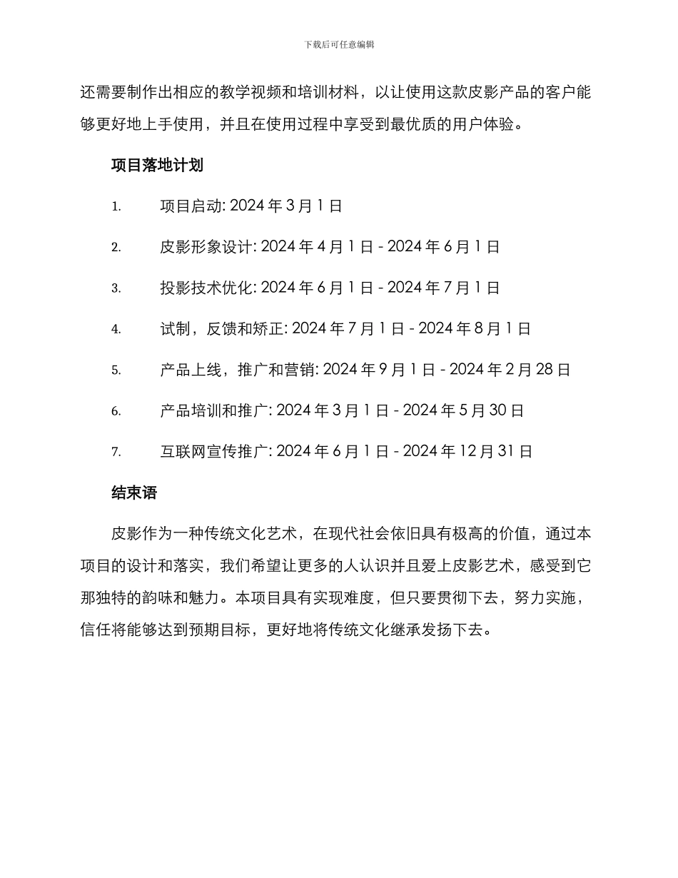 皮影项目策划方案_第3页