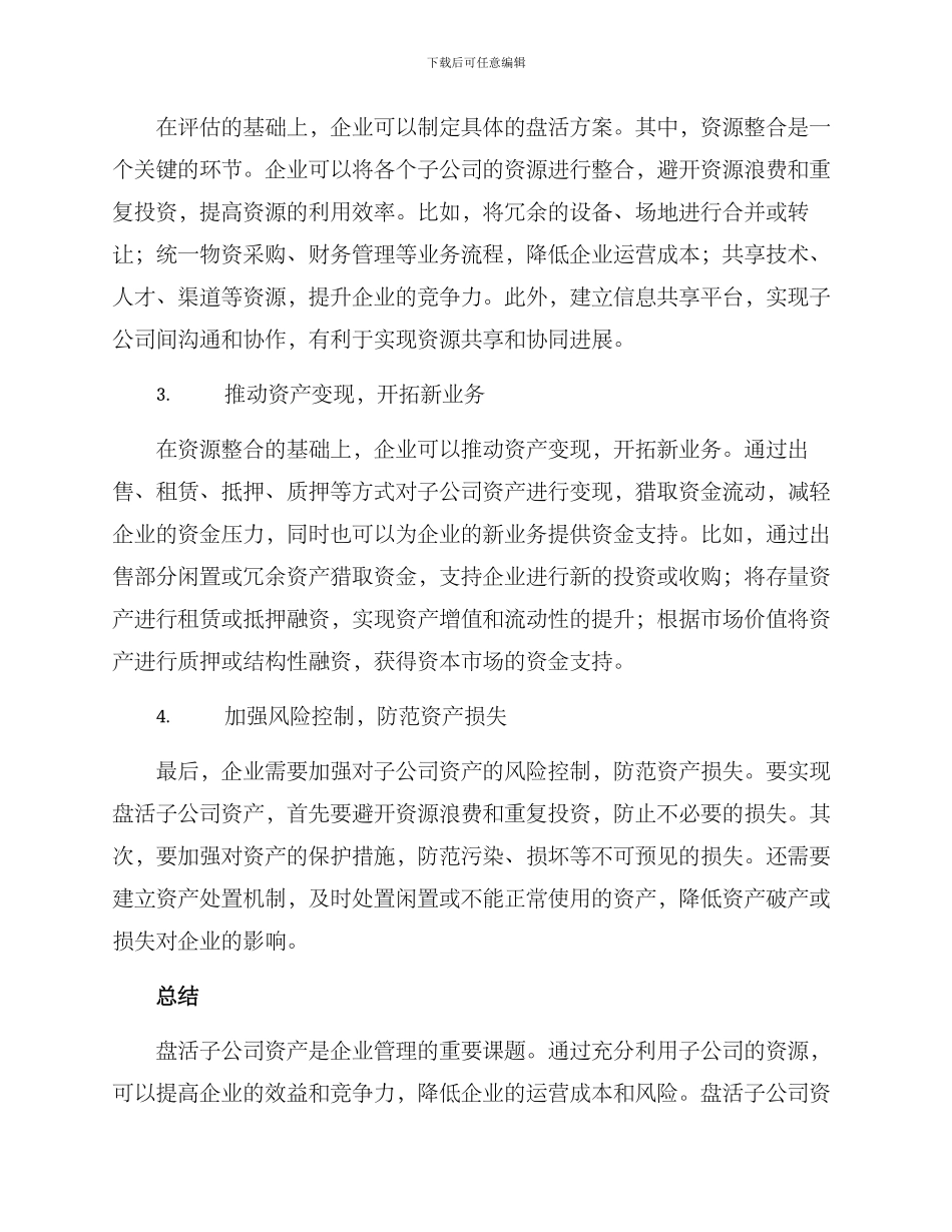 盘活子公司资产方案_第2页