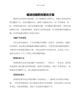 瞄准问题靶向整改方案