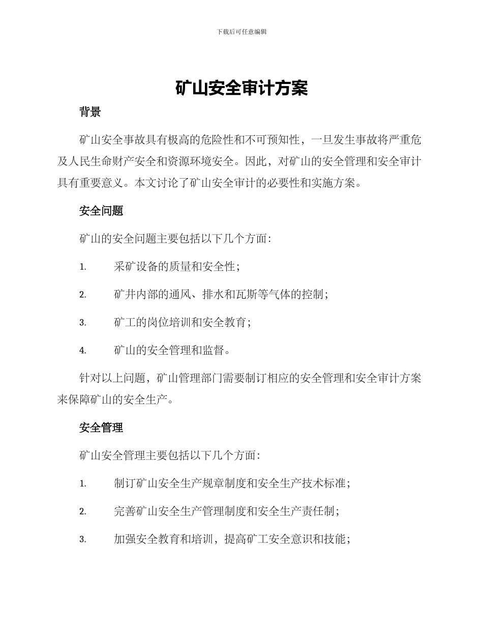 矿山安全审计方案_第1页