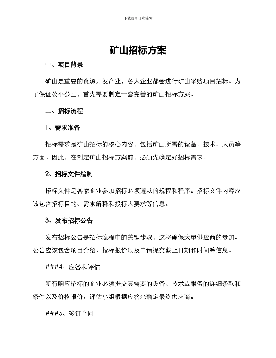 矿山招标方案_第1页