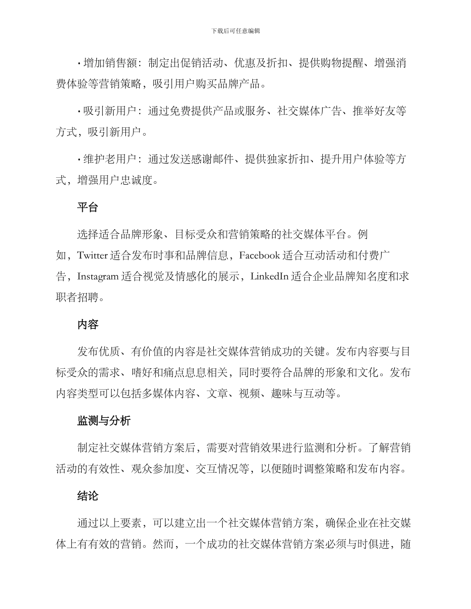 社交媒体营销方案格式_第2页