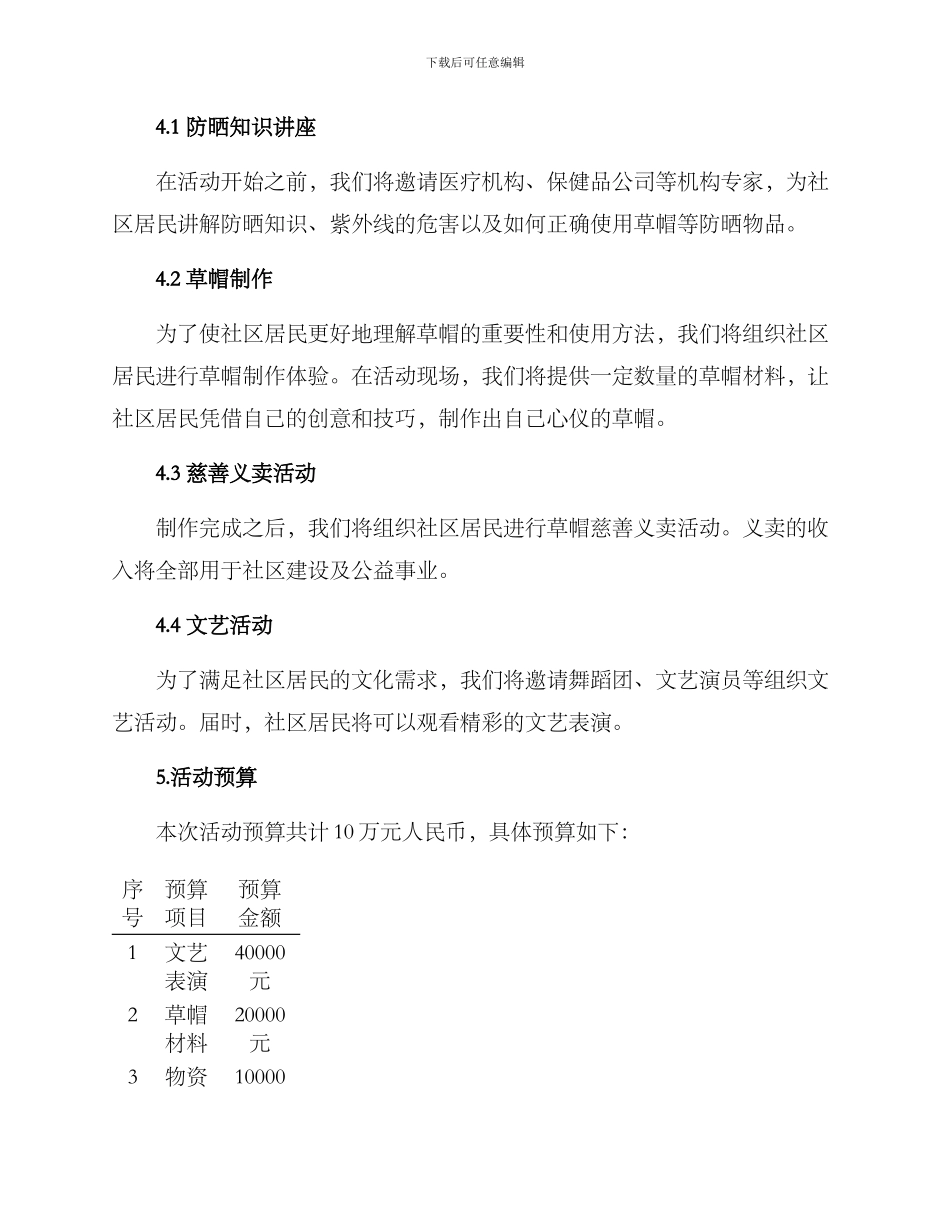 社区开展草帽活动方案_第2页