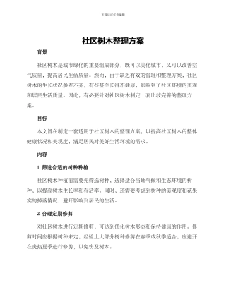 社区树木整理方案