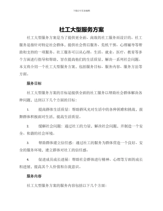 社工大型服务方案