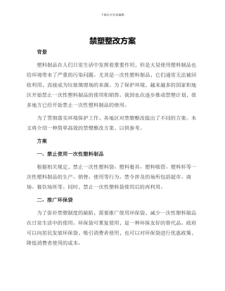 禁塑整改方案
