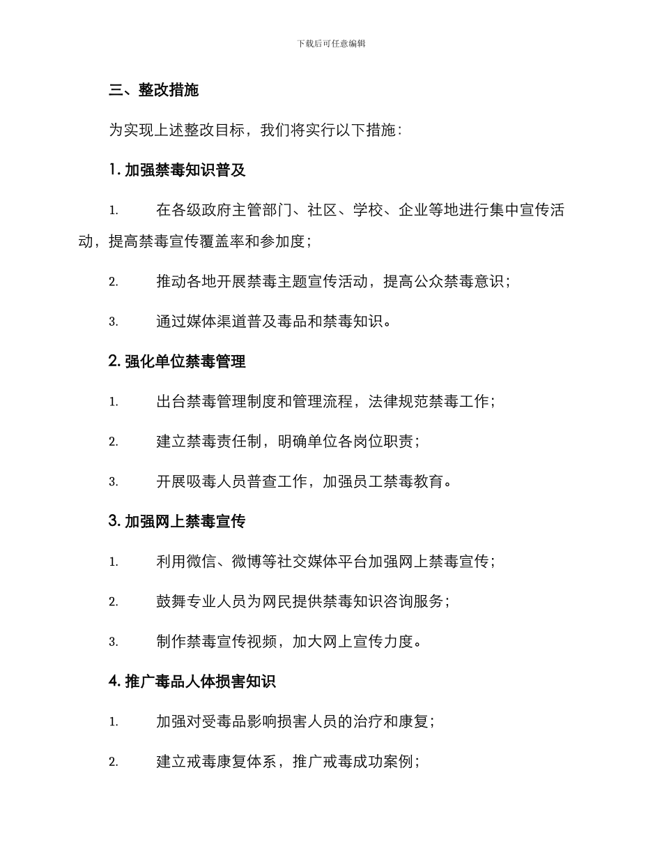 禁毒整改方案集_第2页