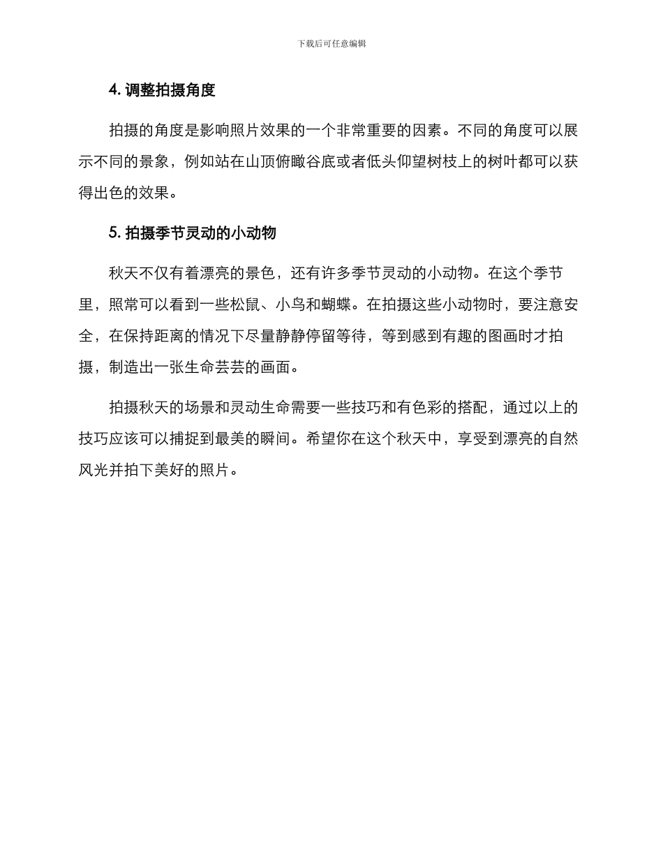 秋日拍摄方案_第2页
