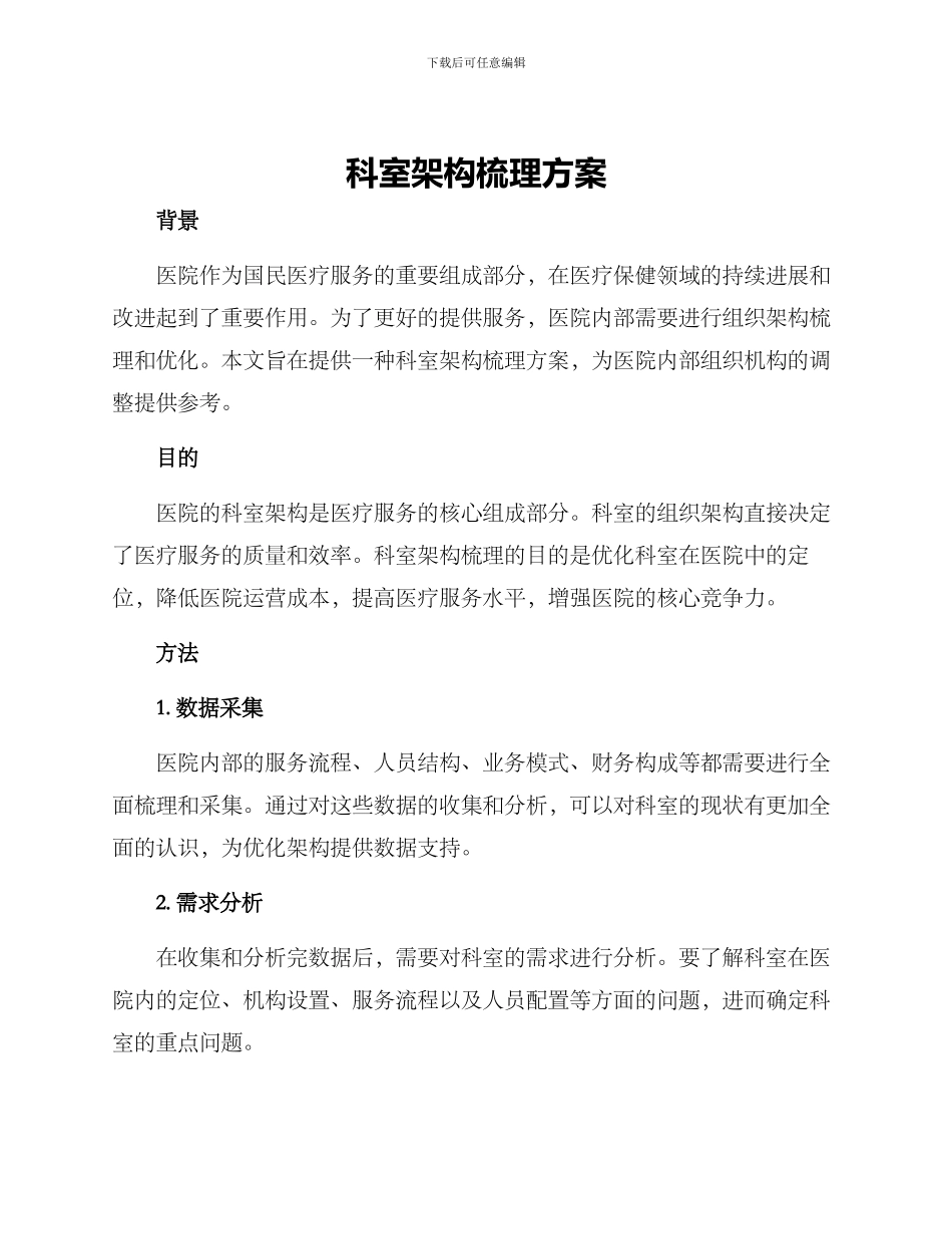 科室架构梳理方案_第1页