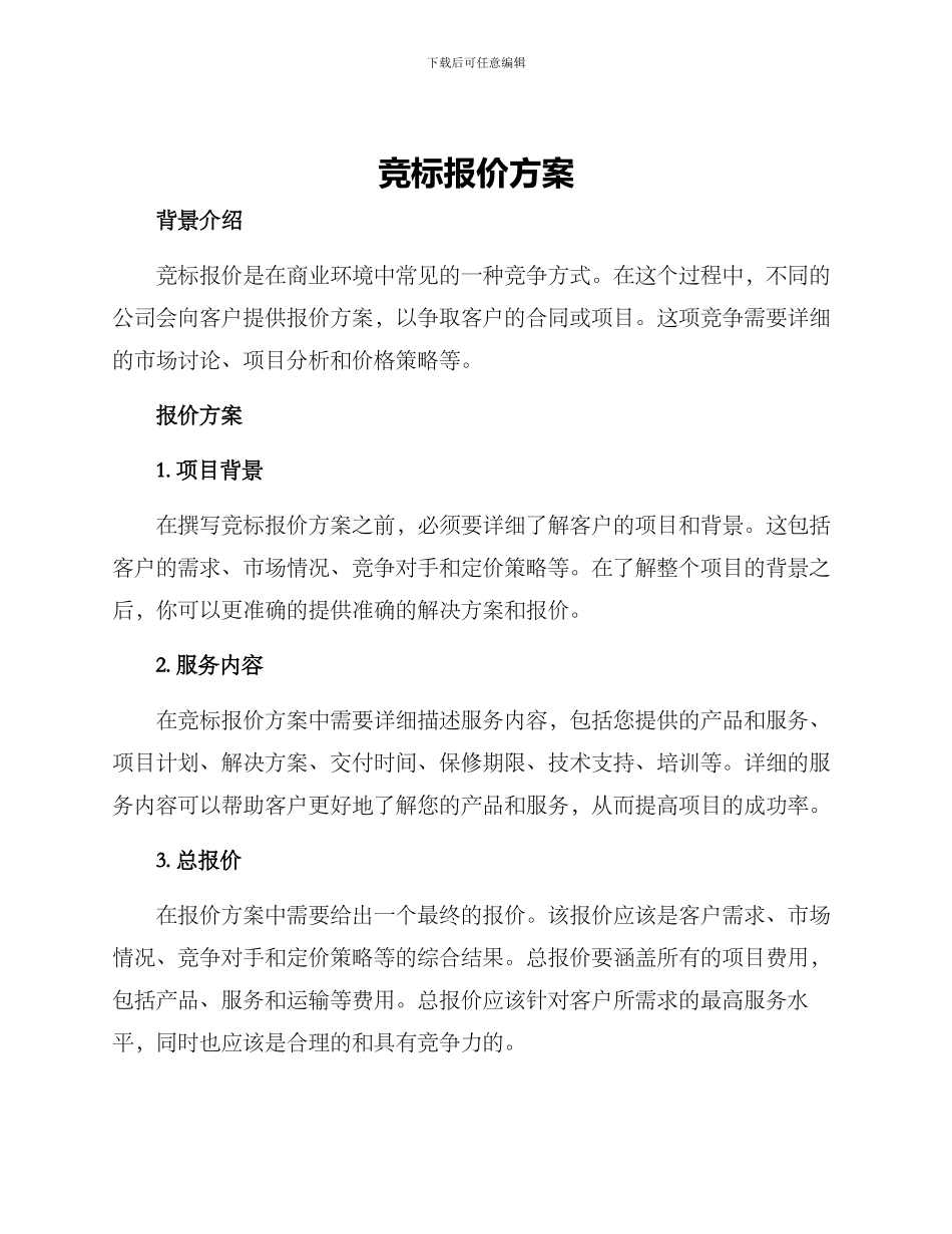 竞标报价方案_第1页
