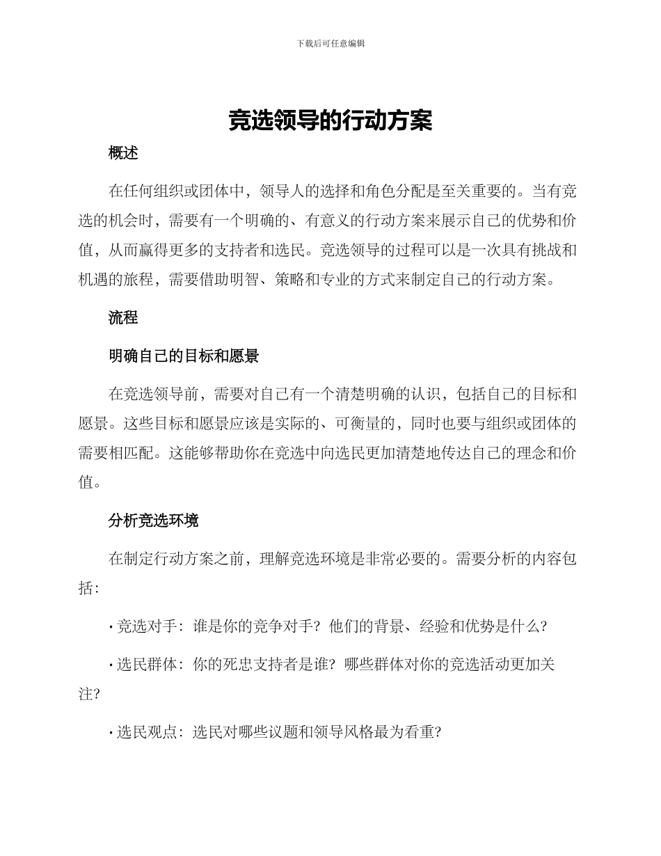 竞选领导的行动方案_第1页